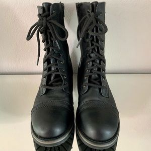 Lace-up Black Combat Boots